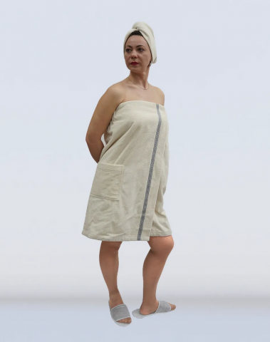 Комплект женский для сауны с вышивкой